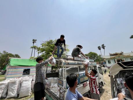 Supplies being moved